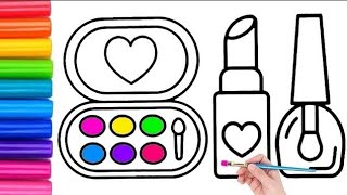 Amazing Make Up Set Drawing, 🎨 and Coloring for Kid's &Toddlers How to Draw 💄 Set@Shapeoholic1