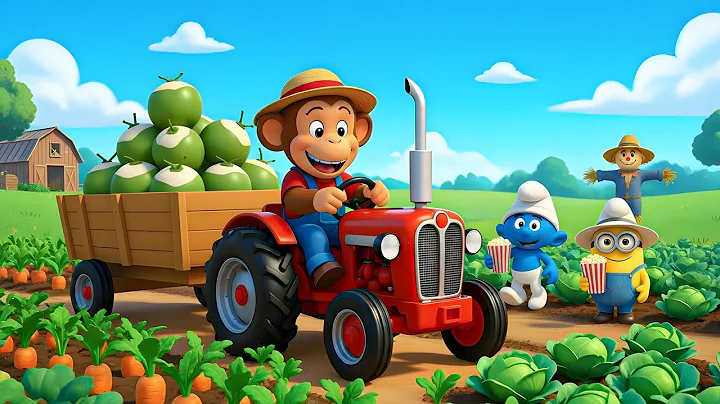Monkey Farmer Fixes Tractor and Plows Beet Field - Farm Work | Funny Monkey Kids!🐒