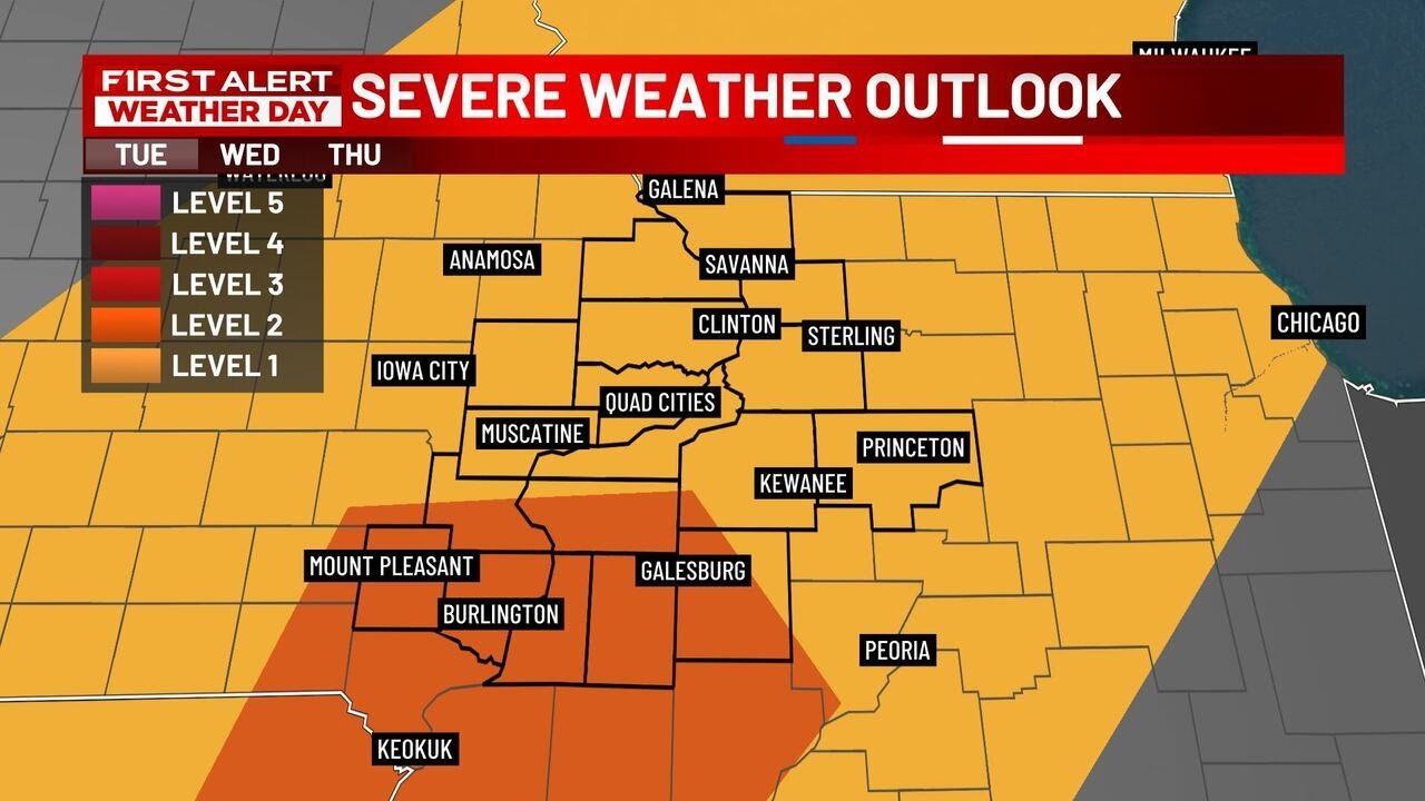 FIRST ALERT DAY Tuesday afternoon and evening for potential severe ...