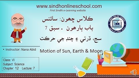 Sun-Earth-Moon Motion | Science Class 6| Chapter 12| Lecture 7| by Nana Abid| Sindh Online School