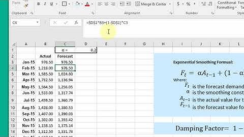 Exponential Smoothing Forecast Excel 2016 Data Analysis Toolpak