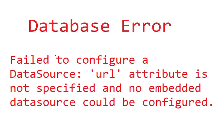 Failed to configure a DataSource: 'url' attribute is not specified ,  Spring Boot Database Error,