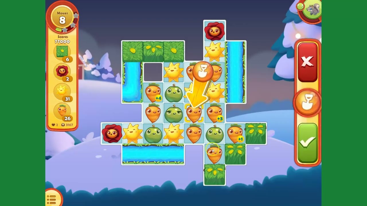 Farm Heroes Saga level 3167 companion 3 stars