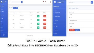 Part 4-Admin Panel(Registration): Retrieve/Edit data from Database into Textbox in php