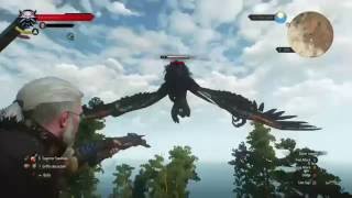 The Witcher 3 Archgriffin Fight! Level 83 Geralt vs Level 78 Griffin