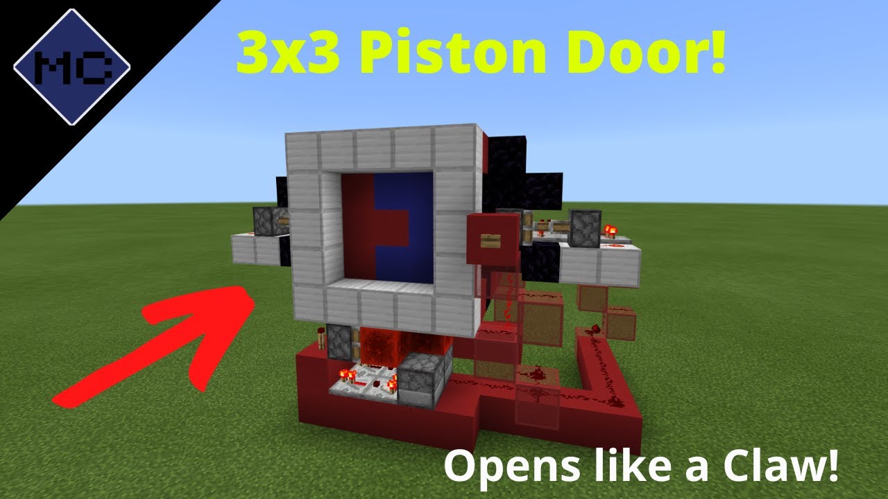 Minecraft Bedrock 3x3 Piston Claw Door Tutorial YouTube