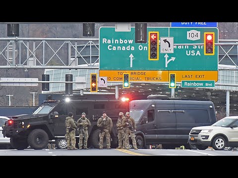 U. S. -canada border closes after vehicle explosion at niagara falls