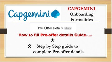 Capgemini Pre-offer details fill-up guide || Onboarding formalities || Capgemini Joining #capgemini