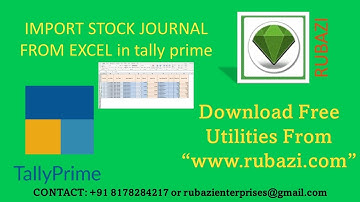 Import Stock Journal From Excel in Tally Prime|| Rubazi || Tally Prime