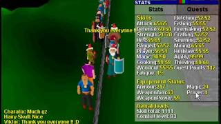 1111 total & 99 agility in RuneScape Classic (unedited clip)