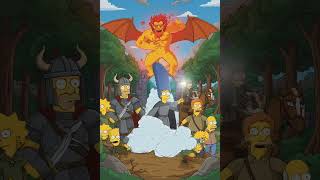 “Simpsons vs Fire Demon | Epic Ice &amp; Fire Battle! ❄️🔥 #Shorts”