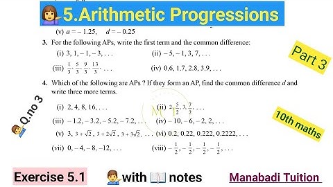 10th class math| Chapter 5 |Arithmetic progression| Exercise 5.1| Q no 3|with notes| CBSE| NCERT|