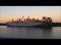 Large, Medium-Speed Roll-on/Roll-off ships on the Mississippi River.