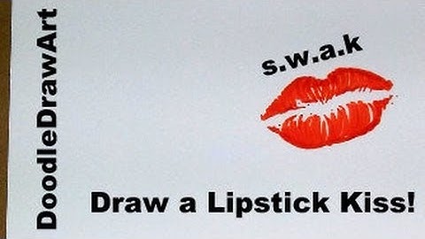 Drawing: How To Draw a Lipstick Kiss SWAK.  - Step by Step tutorial - Easy! Great for Valentines!