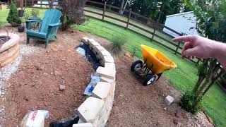 Fire Pit Retaining Wall Build 4K