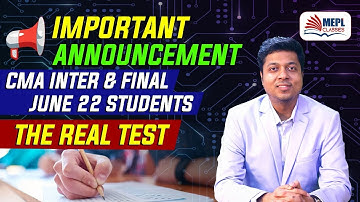 Important Announcement For CMA Inter & Final June 22 | Mohit Agarwal