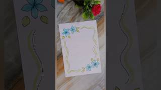 Relaxing Border Drawing Tutorial 🎨 | Aesthetic Frame & Page Design Ideas #shortsfeed