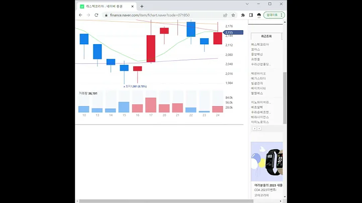 071850캐스텍코리아 주가 전망 및 차트 분석