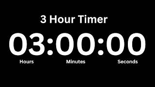 3 Hours Countdown Pomodoro Timer ⏳ Black Screen | Silent with End Alarm