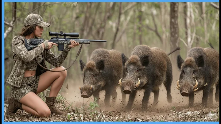 INSANE! Hunters Ambush a Giant Wild Boar Herd Charging Down the Hillside – Invasive Species Threat