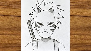 How to Draw Kakashi Anbu || Easy drawing ideas for beginners || How to draw anime step by step