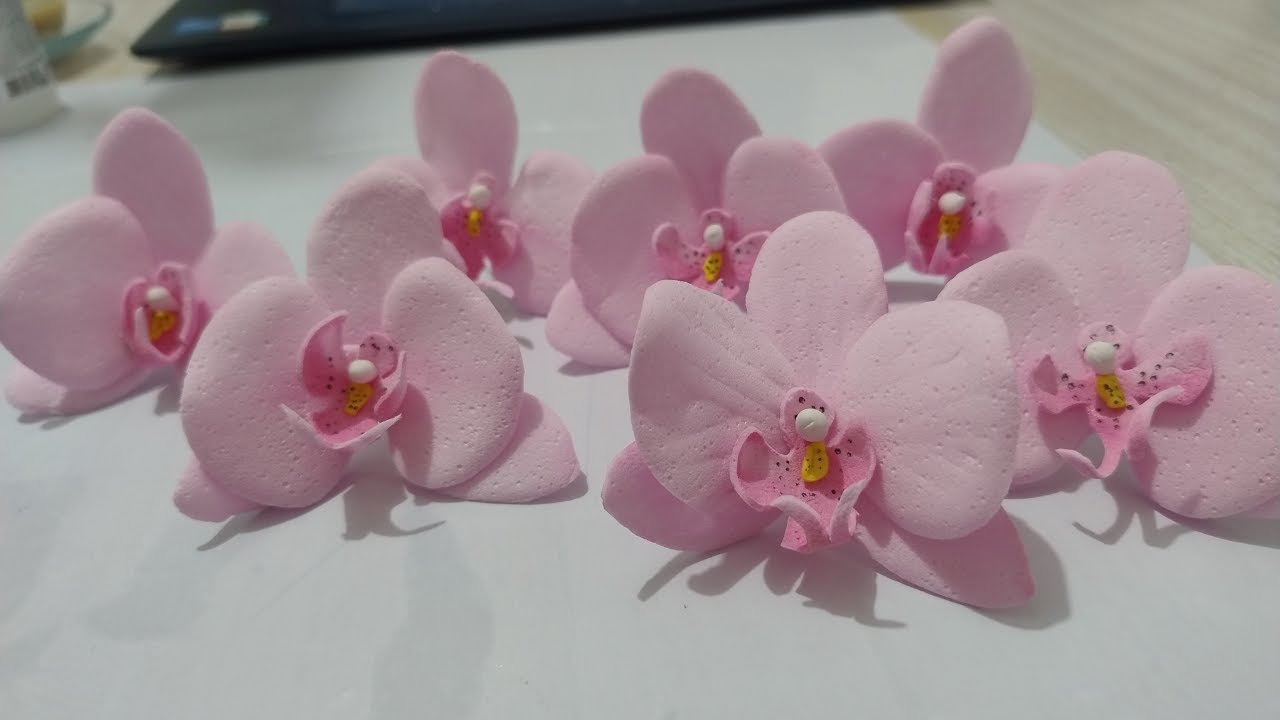 Mini Orquidea Muito Fofa em EVA com Moldes