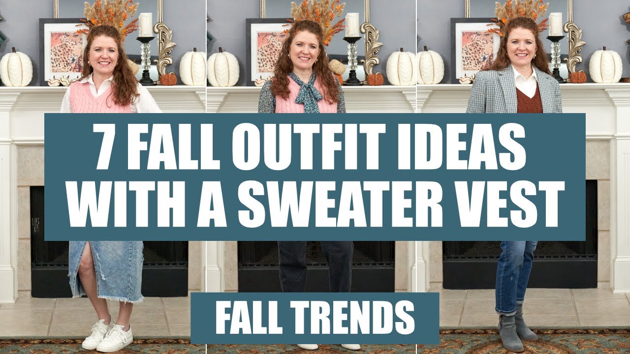 Download How To Style A Sweater Vest For Fall / 7 Casual to Work Wear Outfit Ideas / Wearable Fall Trends