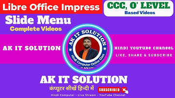 Libre Office Impress Slide Menu || Impress Slide Menu || Slide Menu in Libre Office Impress ||
