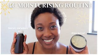 My short 4c Hair Moisturising Routine| How to thicken hair with this Oil