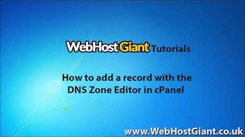 How to add a record with the DNS Zone Editor in cPanel