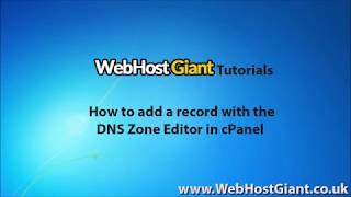 How to add a record with the DNS Zone Editor in cPanel