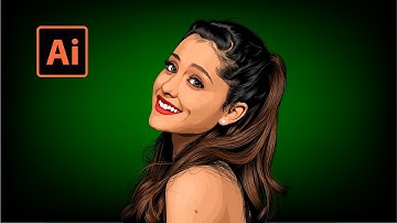 How to Draw Realistic Portrait Painting in illustrator | Vector Portrait | Ariana Grande
