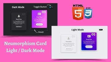 Neumorphism Card Light and Dark Mode Design using HTML and CSS I Wpshopmart