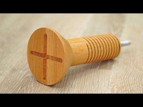 An interesting application of a wooden screw! #woodworking #diy #tips