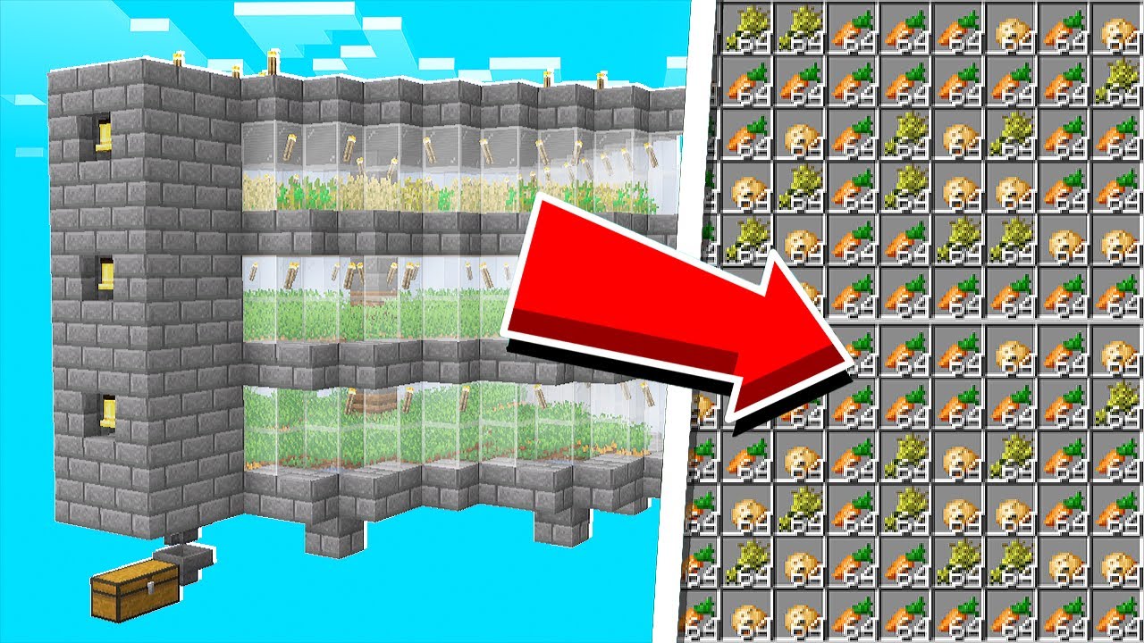 FARM DE CENOURA ,BATATA E TRIGO AUTOMÁTICA NO MINECRAFT // SKYBLOCK#28 ...