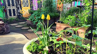 April Garden Tour  Small Garden Inspiration! (No Talking)