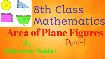8TH CLASS|MENSURATION|AREAS OF PLANE FIGURES INTRODUCTION TOPIC|@BALASIRMATHSCLASS GIDDALUR