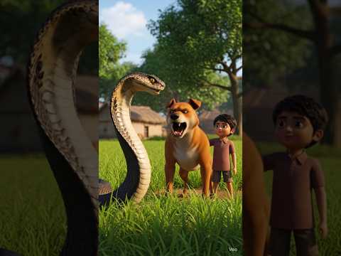 वफादार कुत्ते ने बच्चे की जान बचाई 🐶 | Dog vs Snake Emotional Story #shorts #cartoon #dog