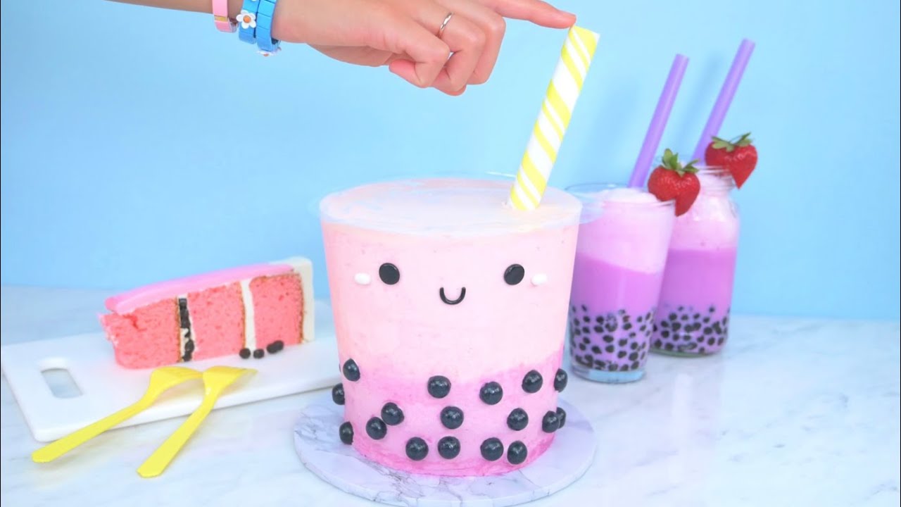 Boba Tea Cake  Tea cakes, Birthday cake tutorial, Happy birthday