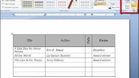 Word: Part 2 - Formatting a table
