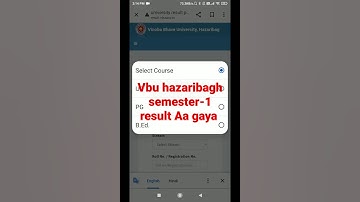 VBU Hazaribagh semester- 1 result aa gaya 2021-24 Batch
