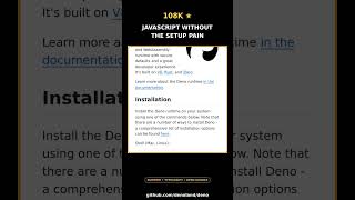 108K ⭐ JavaScript Without the Setup Pain — Deno