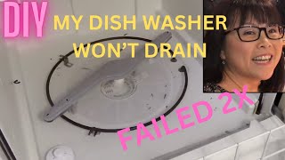 Frigidare Dishwasher Not Draining Failed  2x  DIY unclogged dishwasher
