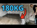 Pouring 180KG! CONCRETE on FLOOR– Rebuilding my Garage