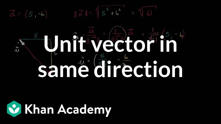 Unit vector in same direction | Vectors | Precalculus | Khan Academy