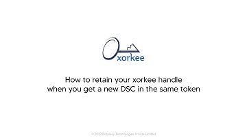 How to retain your xorkee handle when you get a new DSC in the same token