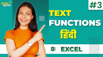 Excel - Text Function | Microsoft Excel Text functions in Hindi | How to use Text Functions in Excel