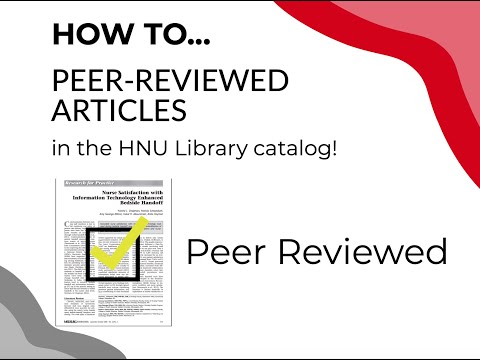 Find & Access Peer Reviewed Articles Tutorial