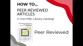 Find & Access Peer Reviewed Articles Tutorial