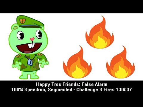 [Спидран] Happy Tree Friends: False Alarm 100% Speedrun, Segmented - Challenge 3 Fires 1:06:37
